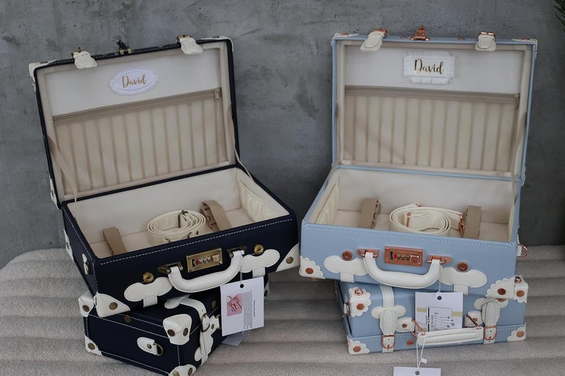 DAISY FIELDS Baby boy keepsake trunk. Azul & Marine Blue Collection. Keepsake suitcase. Designed in Spain (Azul, Petite) - Image 5